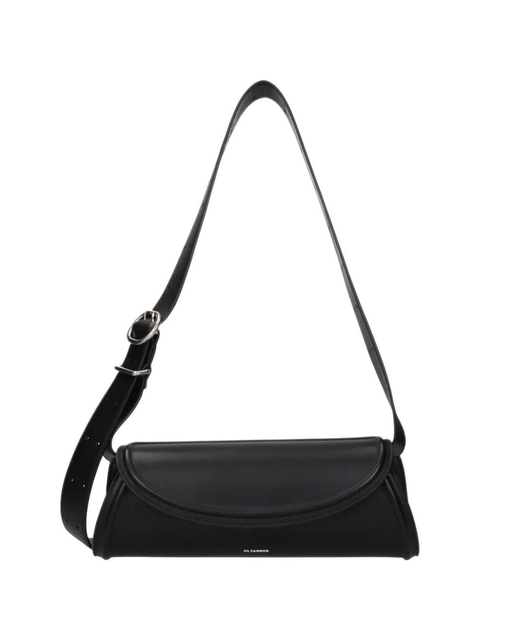 Jil Sander Black Cylindrical Leather Cross Body Bag
