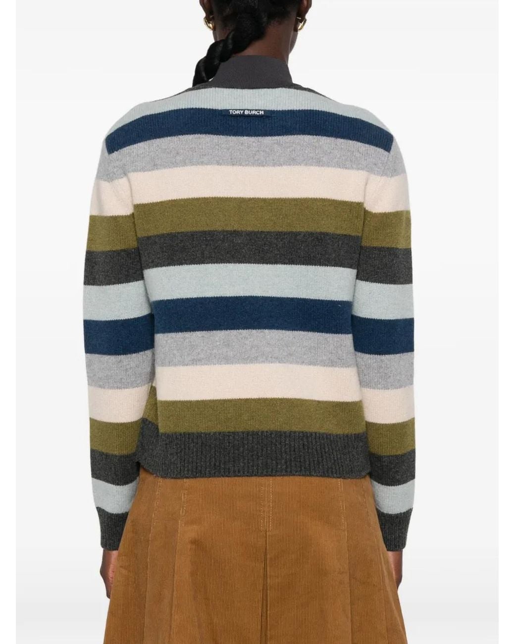 Tory Burch Natural Gestreifter Pullover