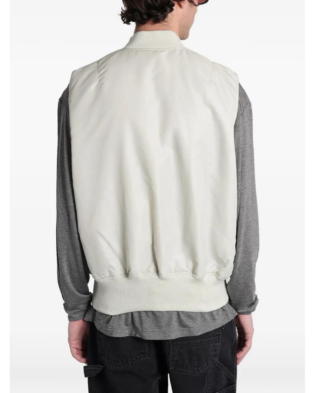 Alpha Industries Gray Gilet Ma-1 À Poches Multiples for men