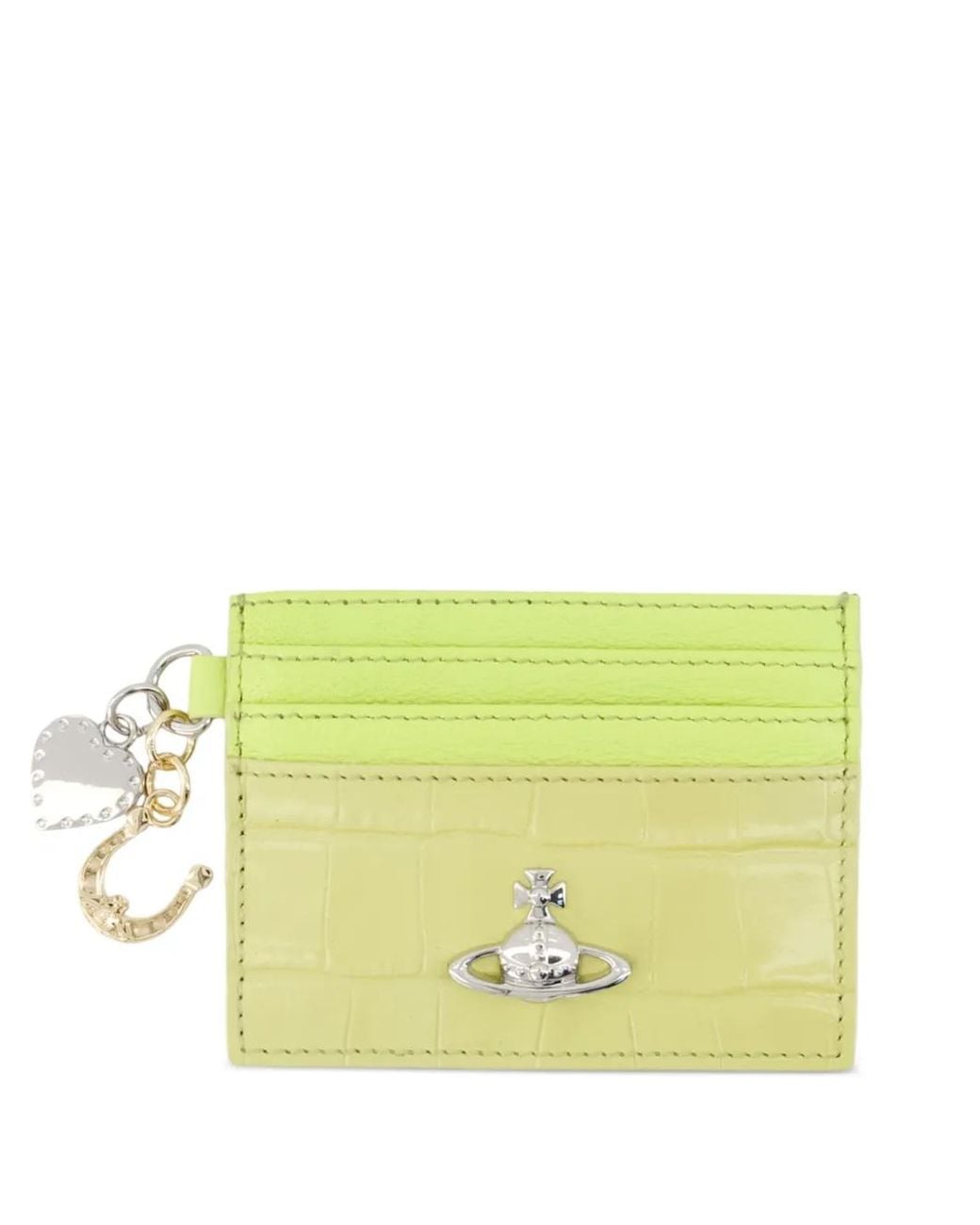 Vivienne Westwood Yellow Porte-Cartes En Cuir À Effet Peau De Crocodile