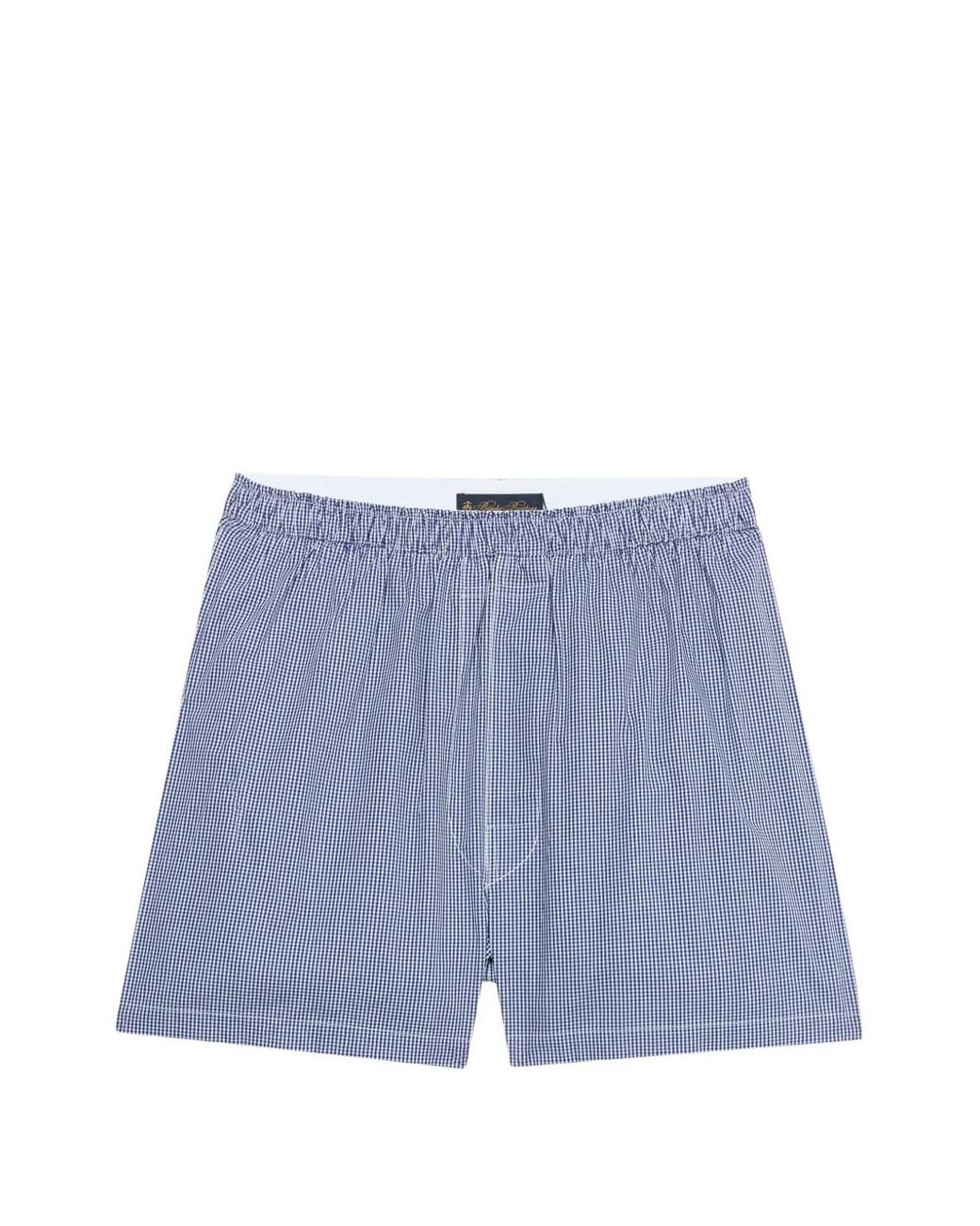 Brooks Brothers Blue Gingham Cotton Boxer Shorts for men