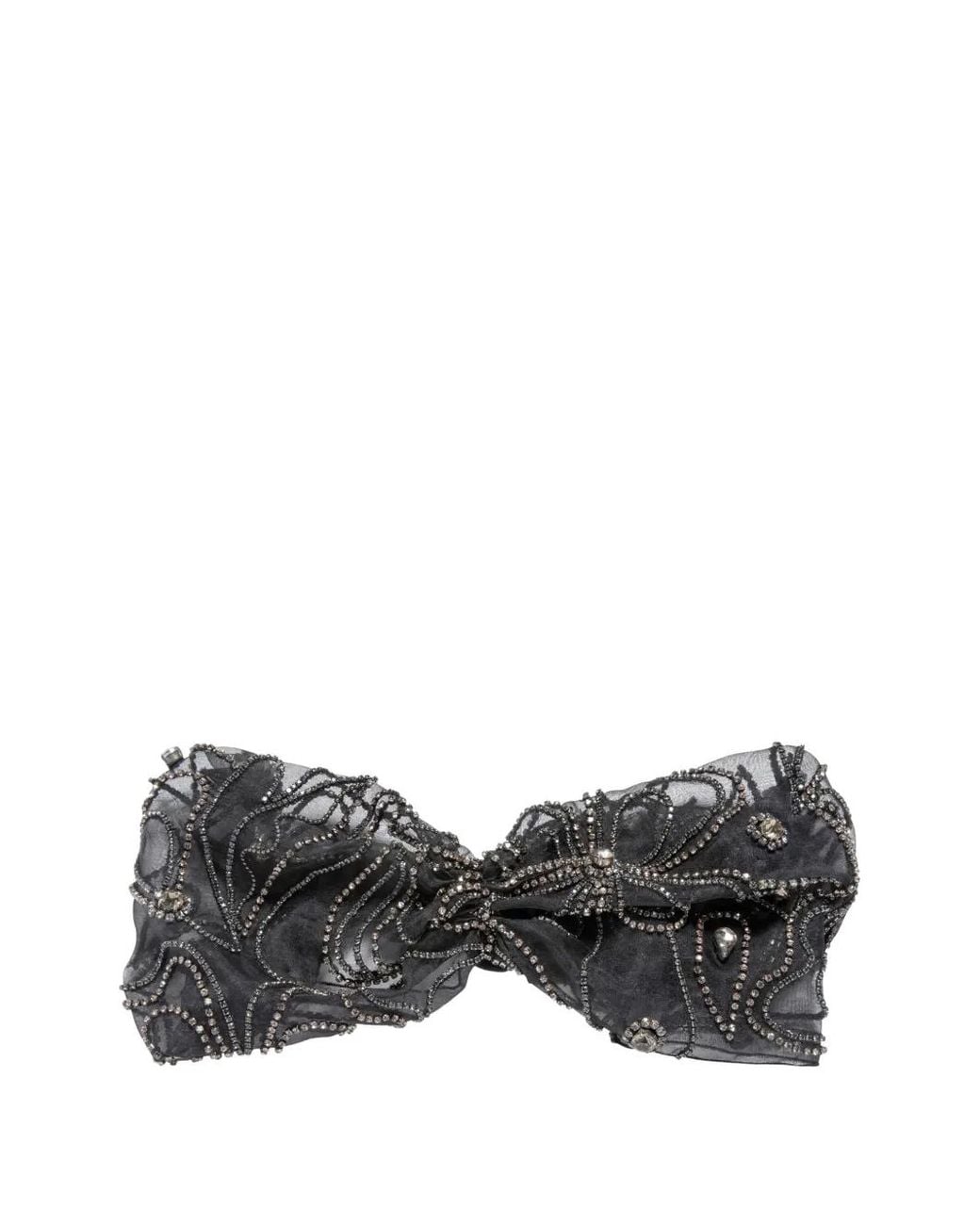 Jennifer Behr Black Noora Crystal-Embellished Headband