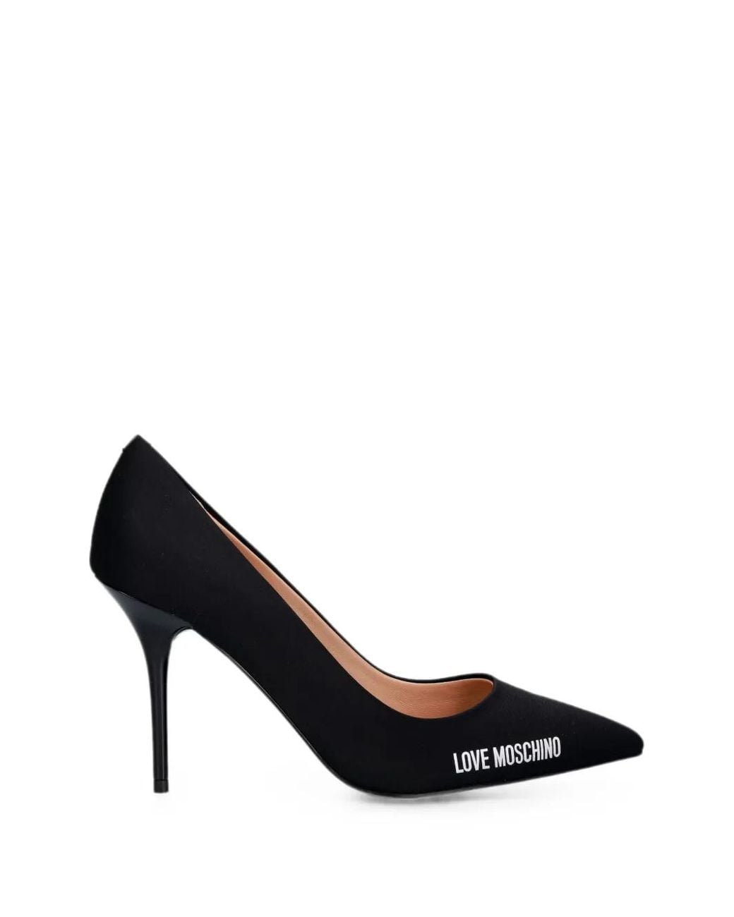 Love Moschino Black Escarpins À Bout Pointu À Logo Imprimé