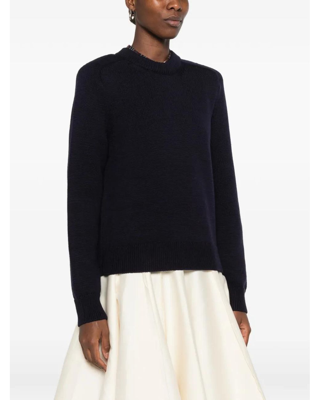 Ba&sh Black Ribbed-Knit Crew-Neck Sweater