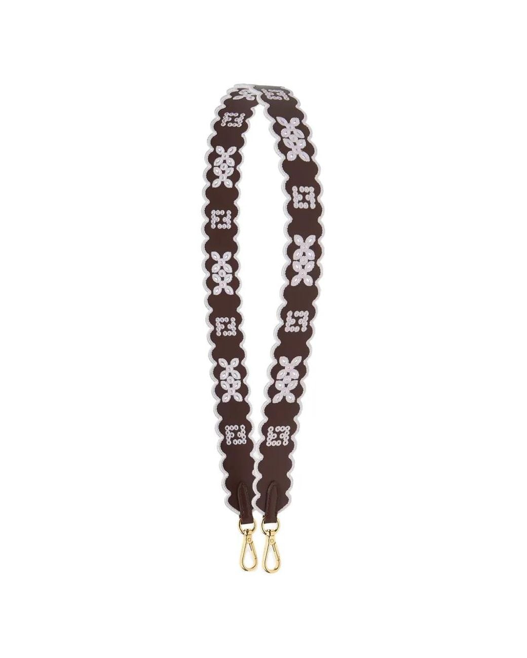 Fendi White Strap You Embroidered Bag-Strap