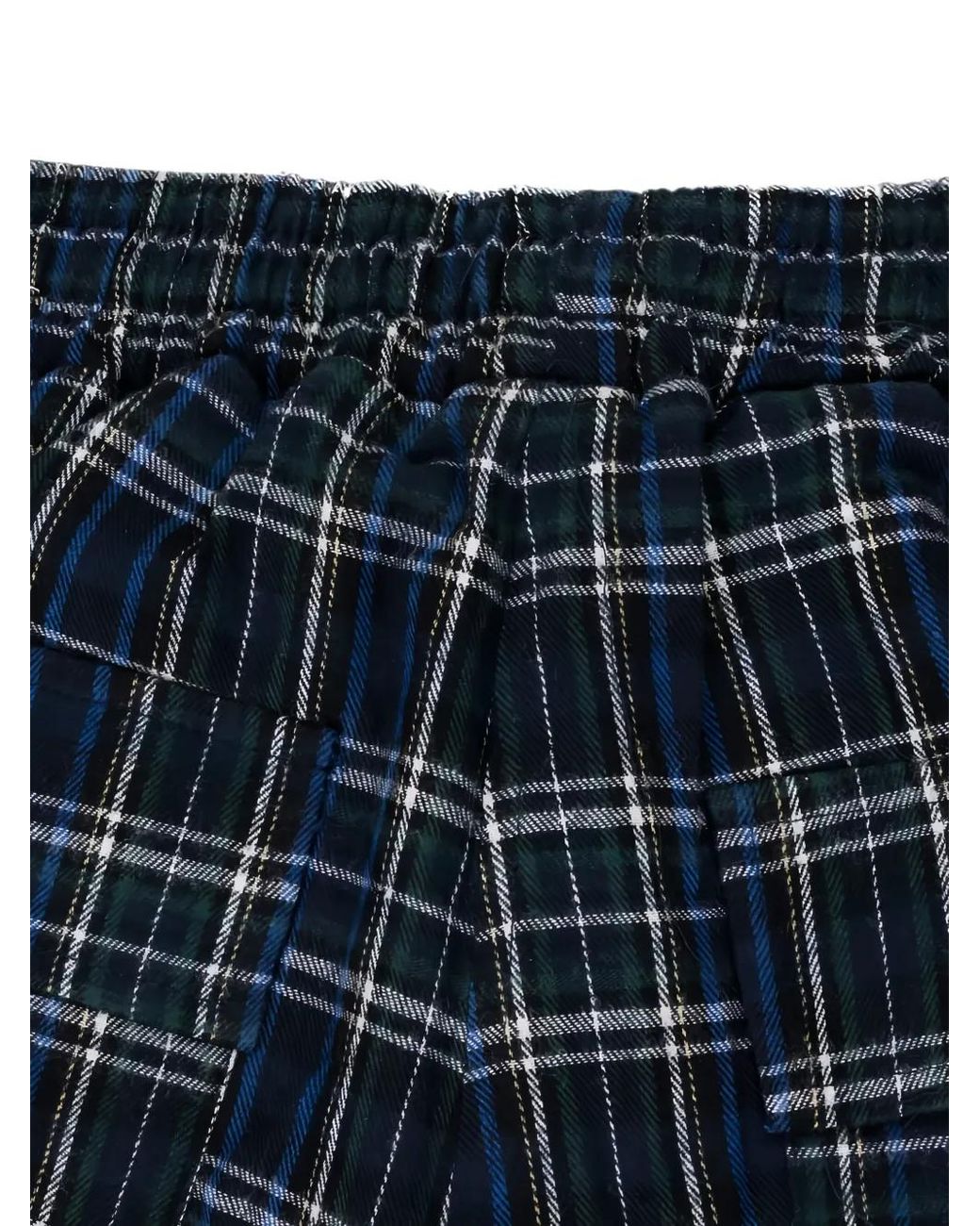 Rhude Blue Plaid Drawstring Shorts for men