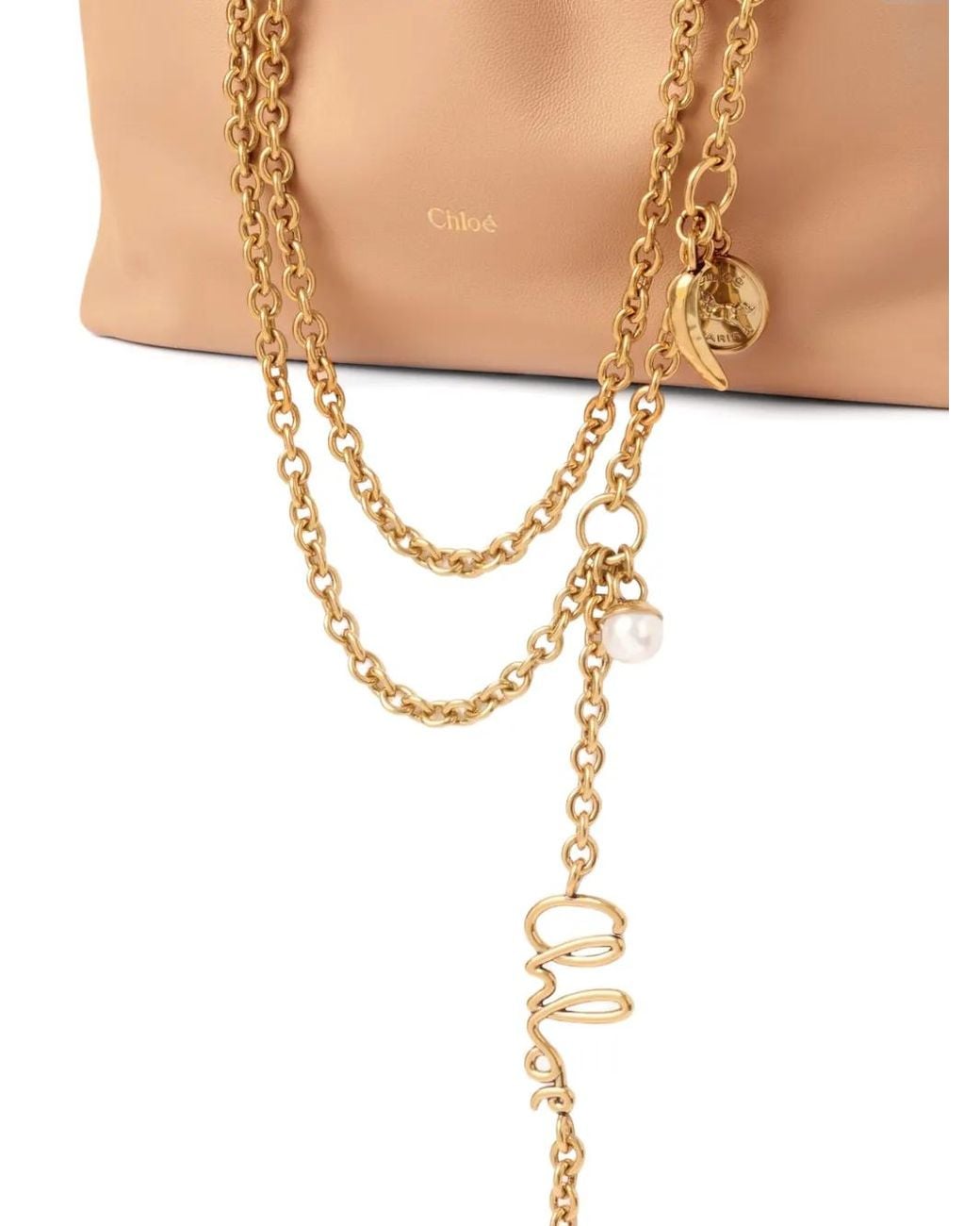 Chloé Natural Chain Charm Bucket Bag