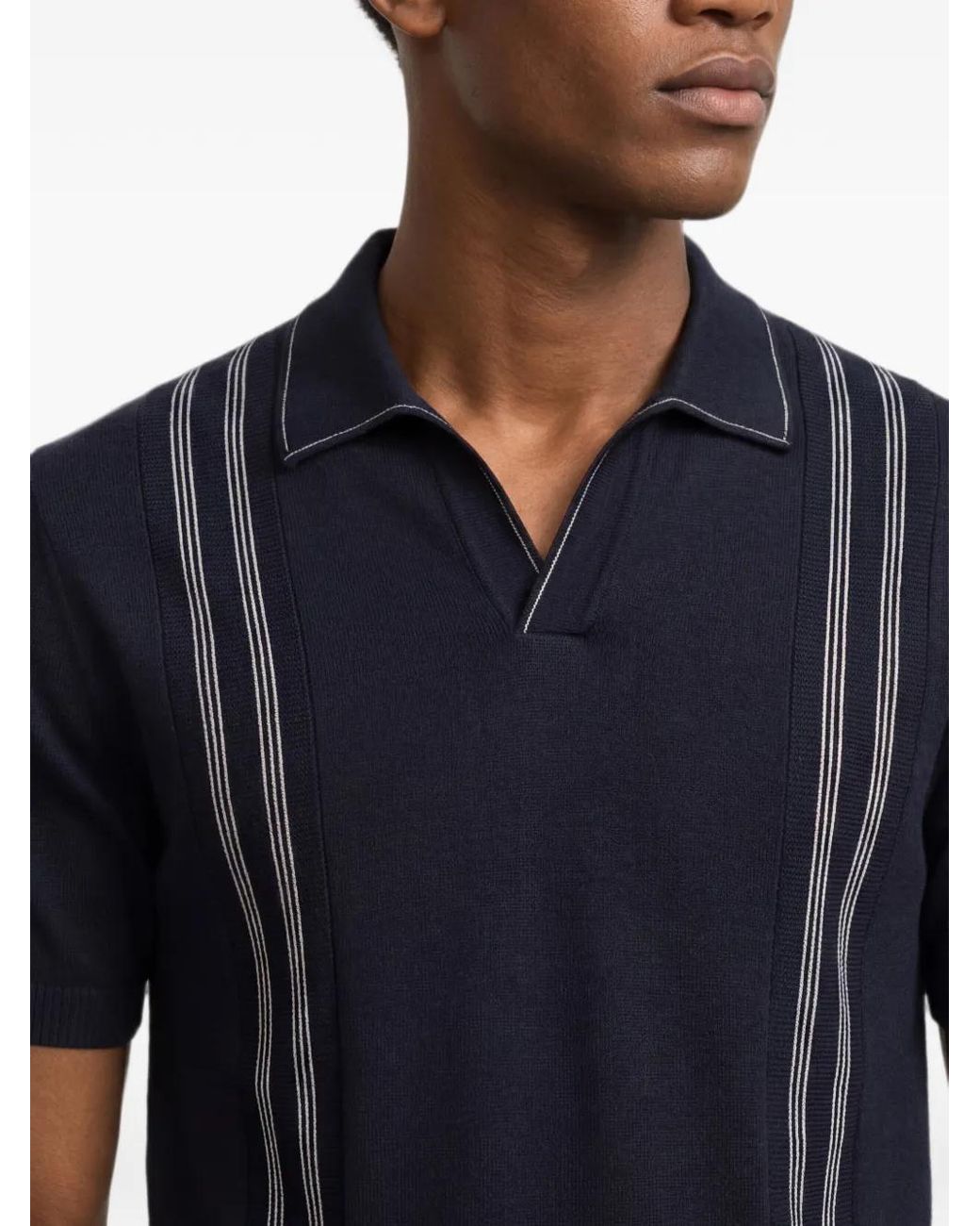 Orlebar Brown Blue Horton Chevron-Stripe T-Shirt for men