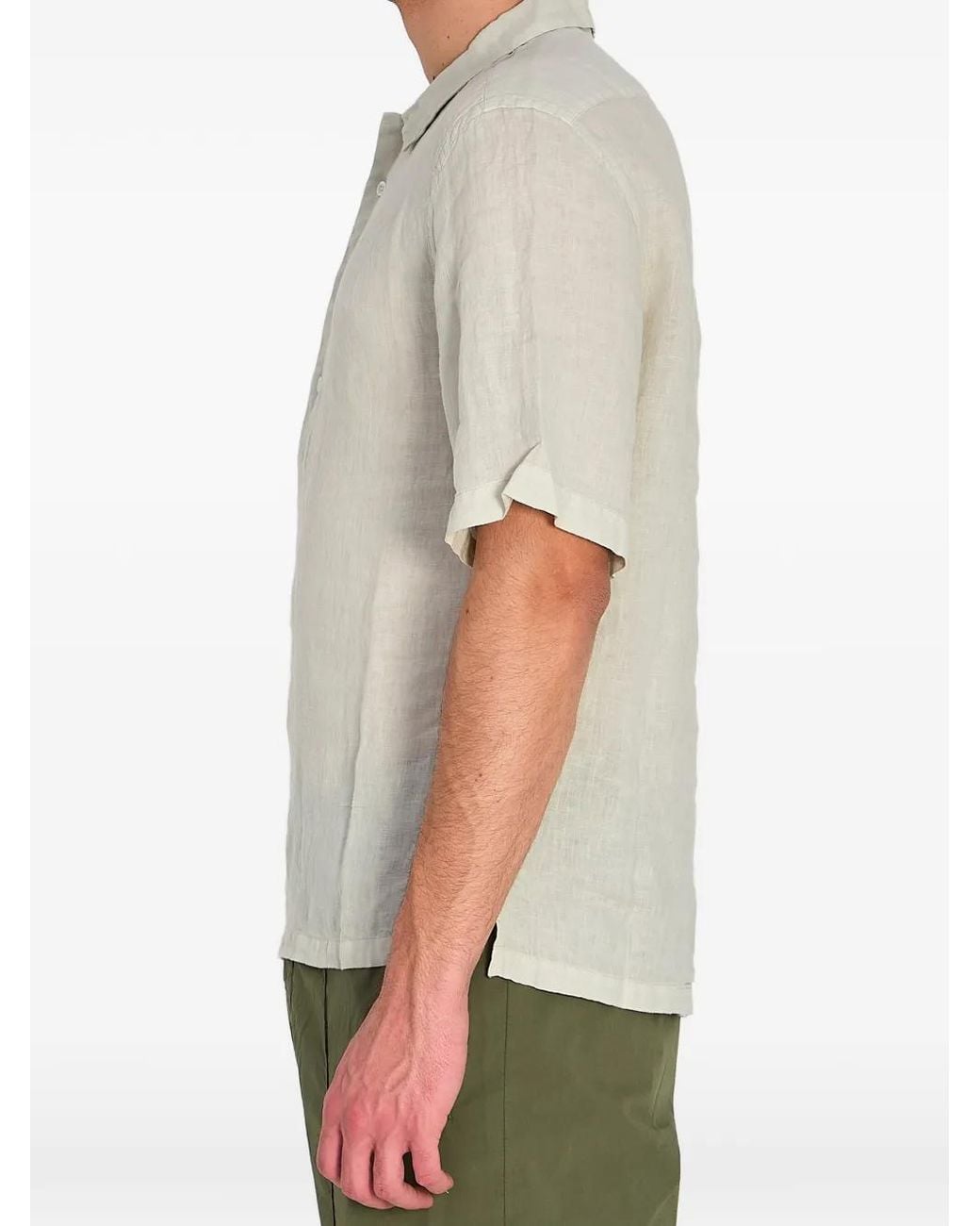 Barena Green Linen Polo Shirt for men