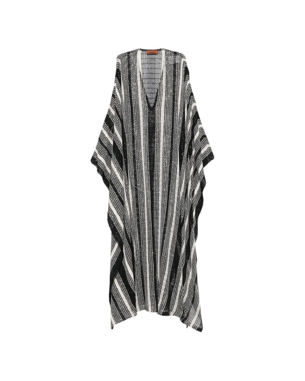Missoni Gray Long Mesh Caftan Cover-Up