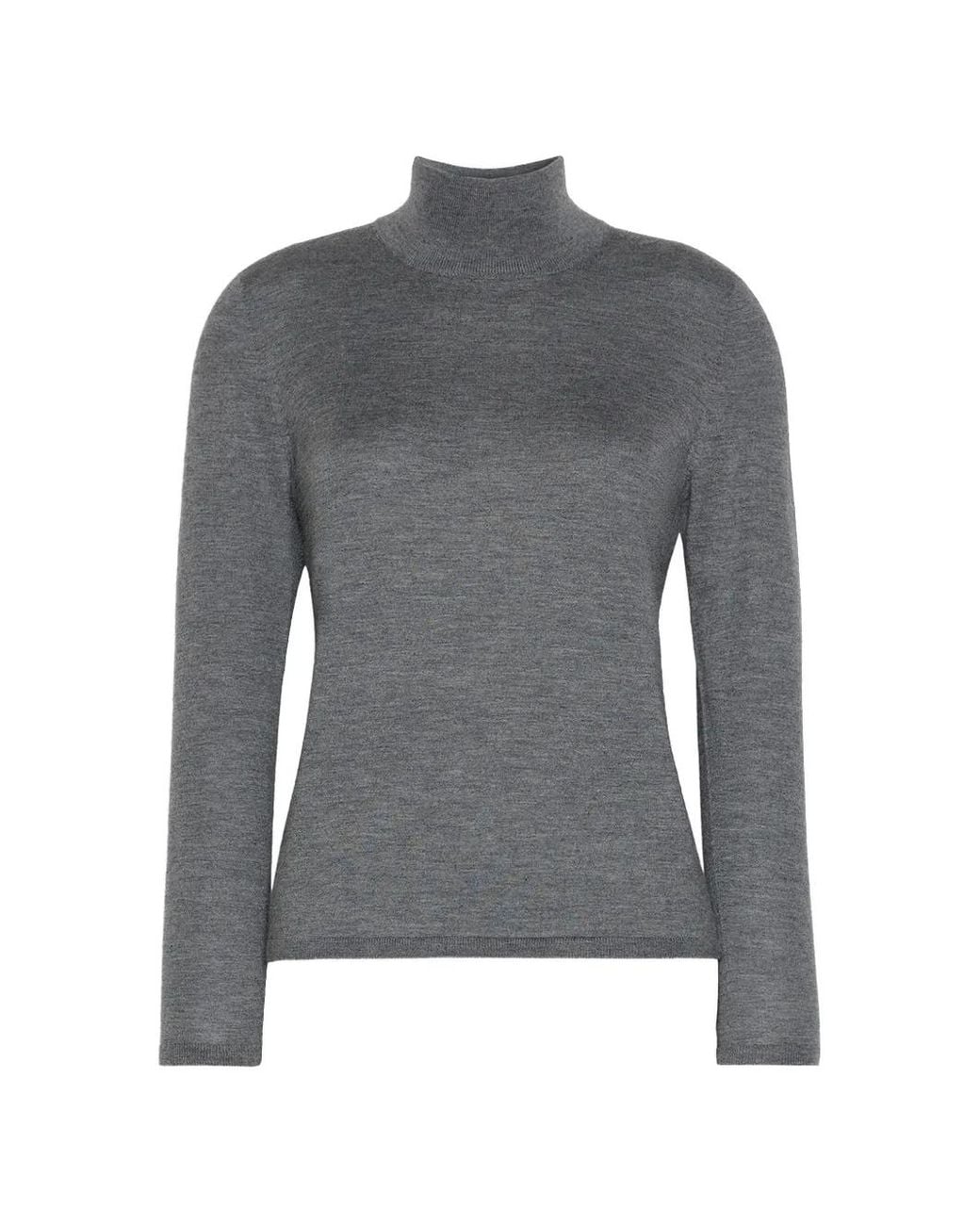 Max Mara Gray Long-Sleeve Roll-Neck T-Shirt