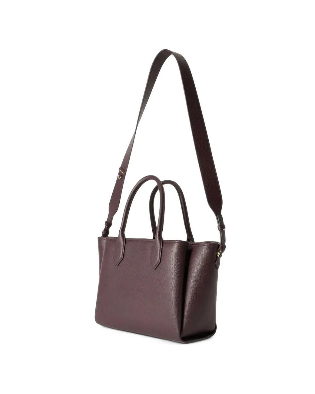 Emporio Armani Purple Logo-Patch Pebbled Tote Bag