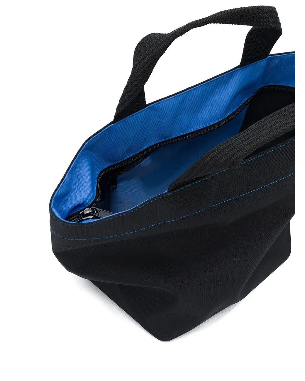 Herve Chapelier Black Contrast Stitch Small Tote Bag
