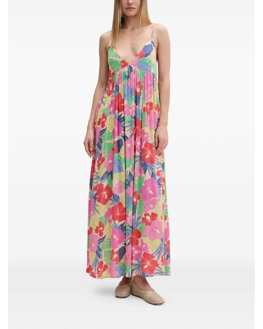 Rip Curl White Party Pack Floral-Print Spaghetti-Strap Maxi Dress