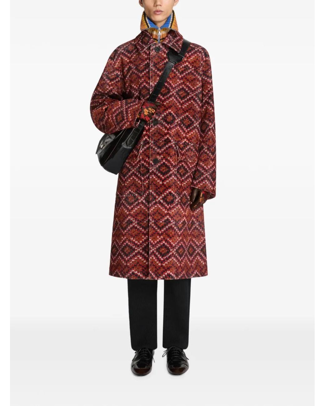 Dries Van Noten White Jacquard Gloves for men