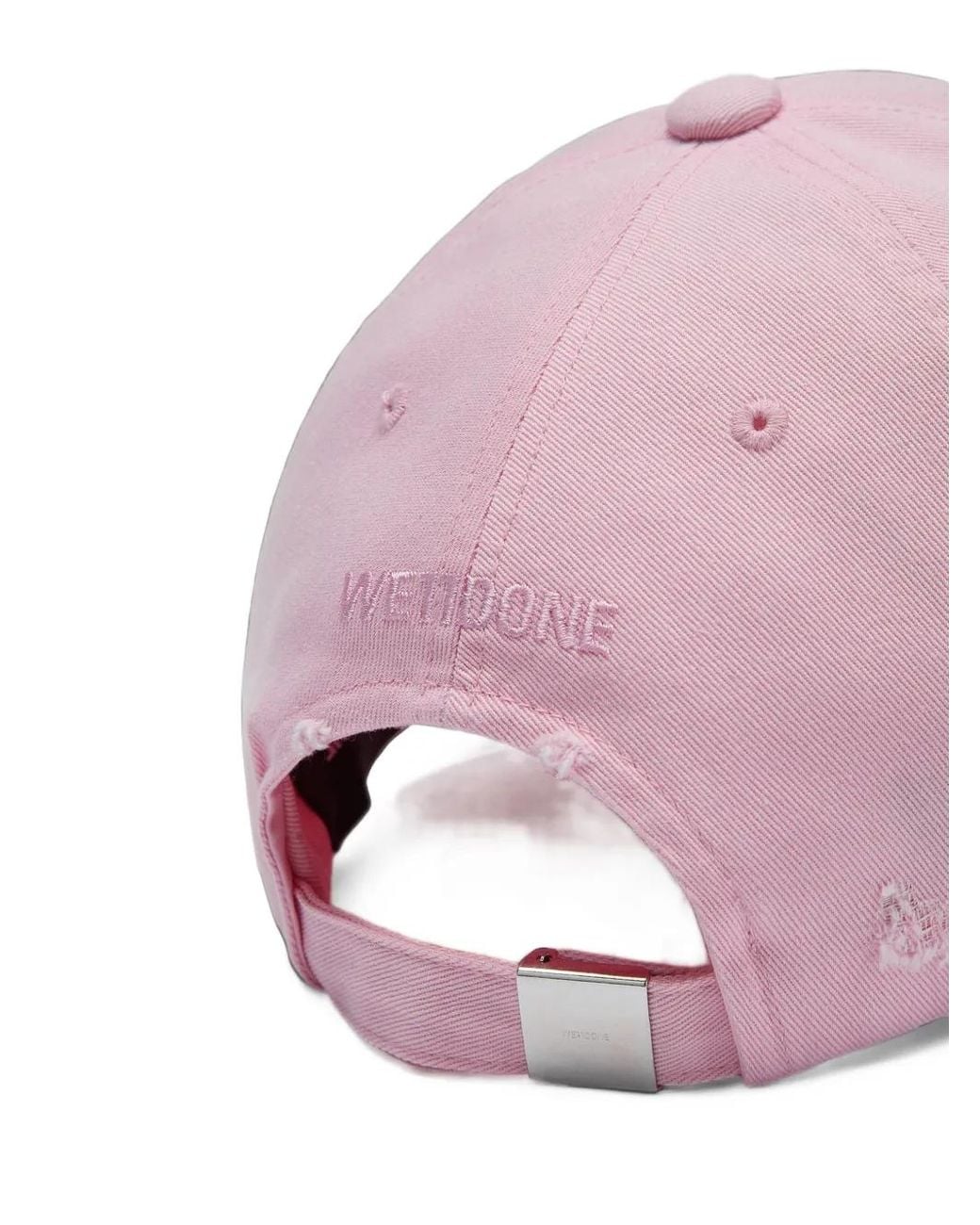 we11done Pink Distressed Teddy-Bear Baseball Cap for men