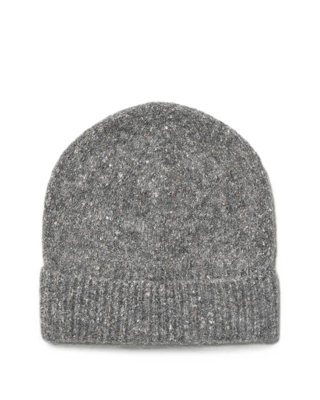 Peserico Gray Marl-Effect Beanie Hat for men