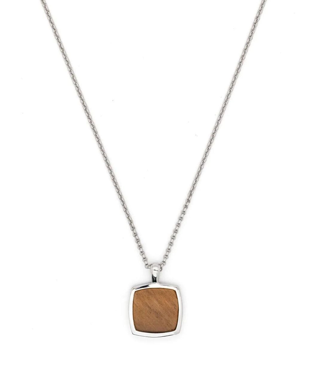 Tom Wood Metallic Cushion Pendant Tiger Eye Necklace