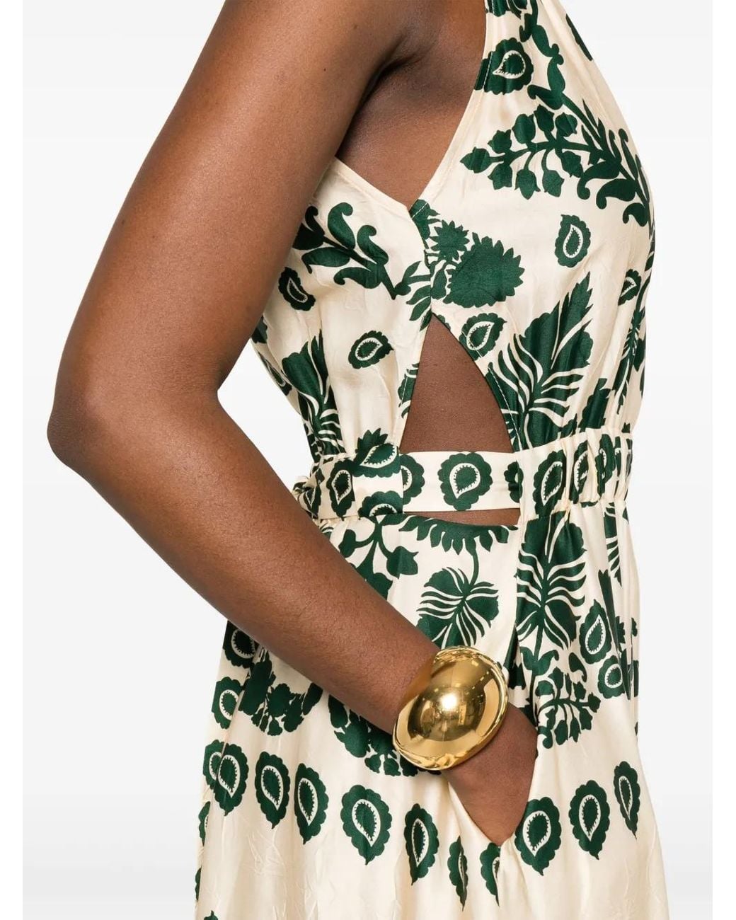 sandro green floral dress Sandro Floral Print Gathered Dress