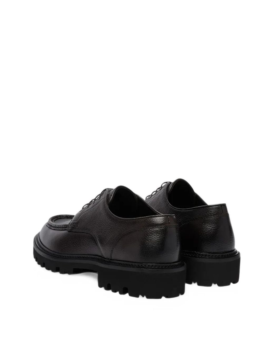 Boss Black Leather Derby Shoes for men