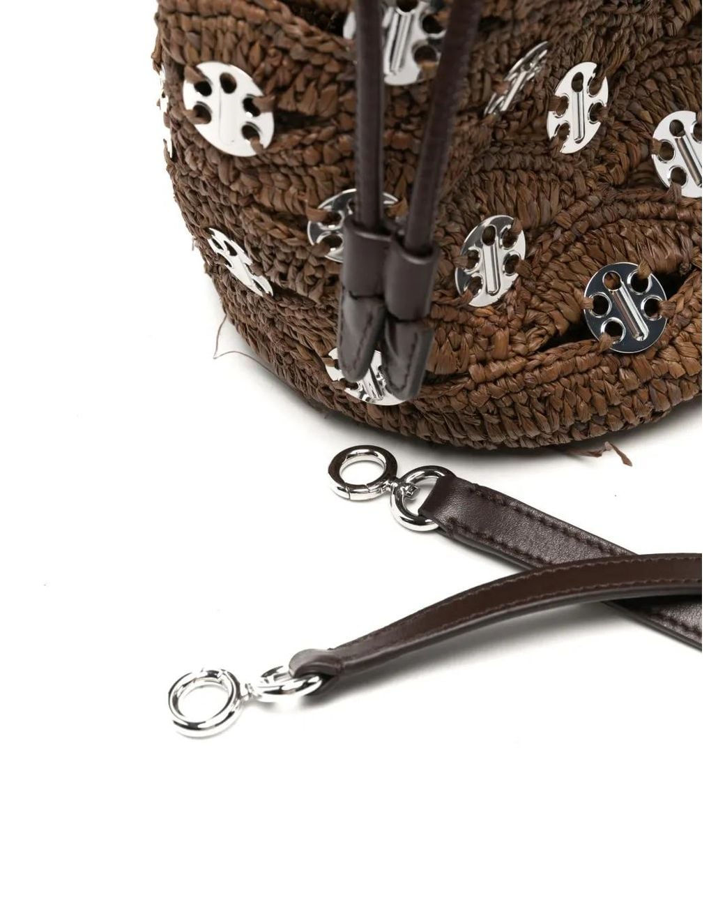 Rabanne White Logo-Embossed Bucket Bag