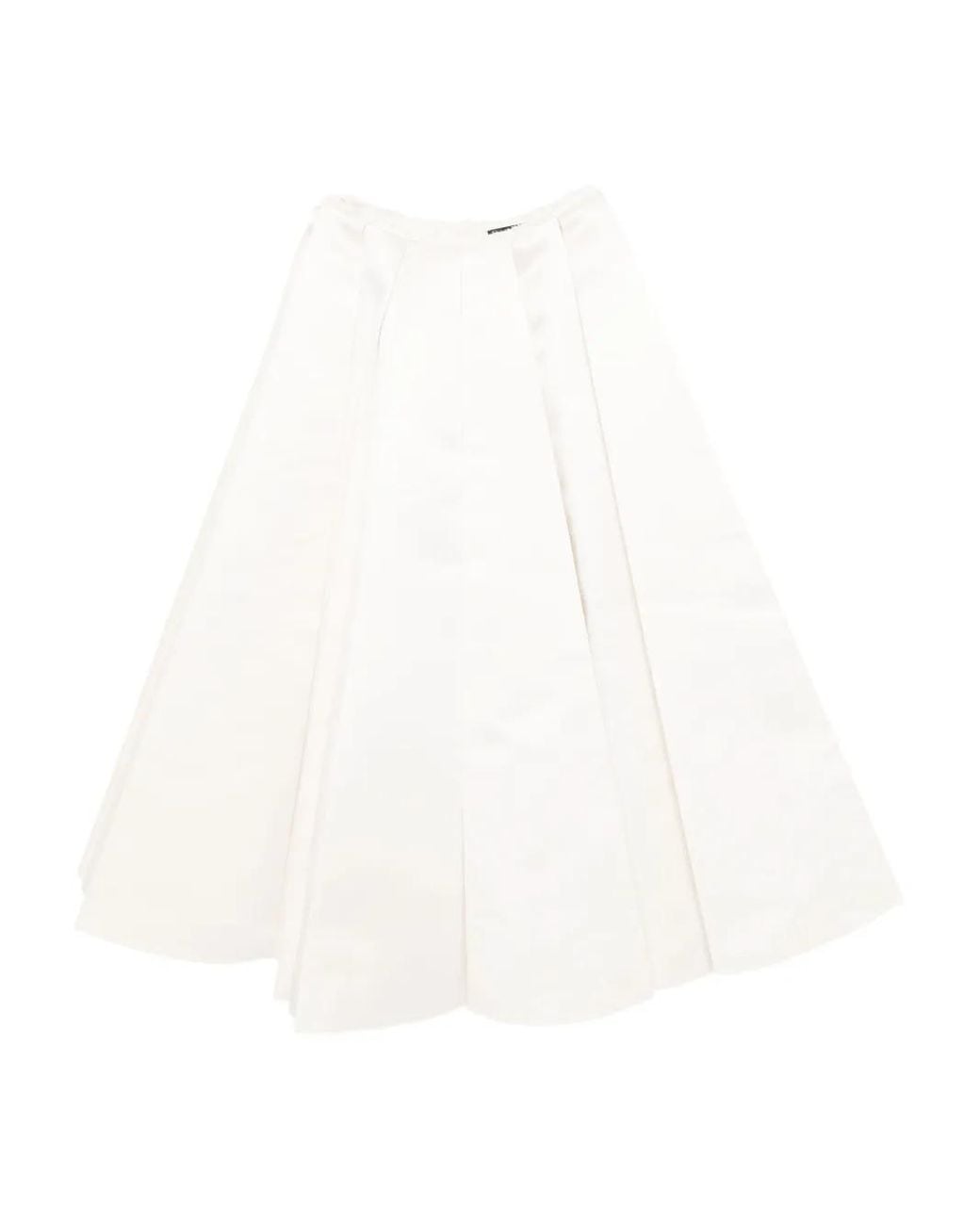 A.W.A.K.E. MODE White Satin Panelled Skirt