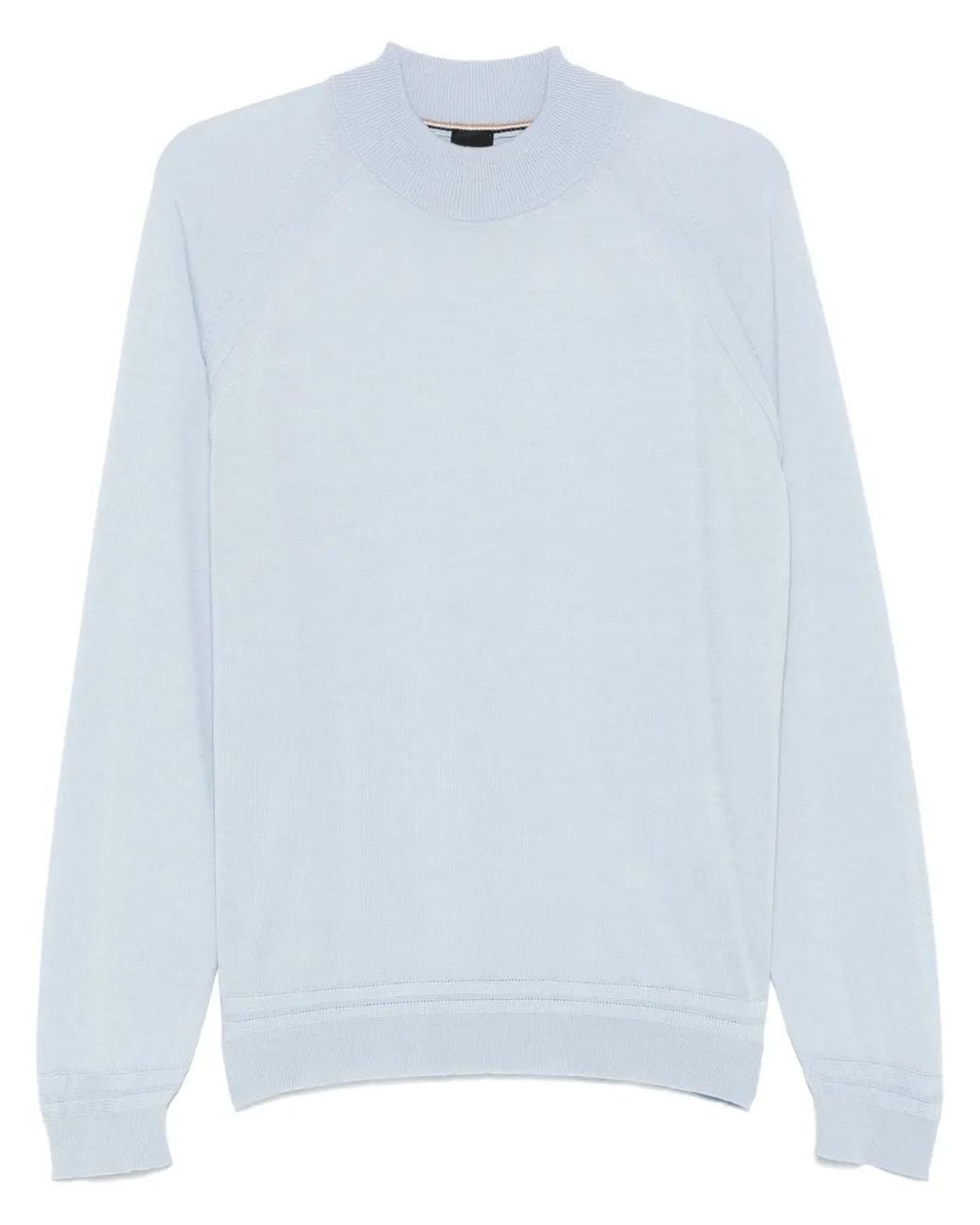 Boss Blue Seam-Detail Sweater for men