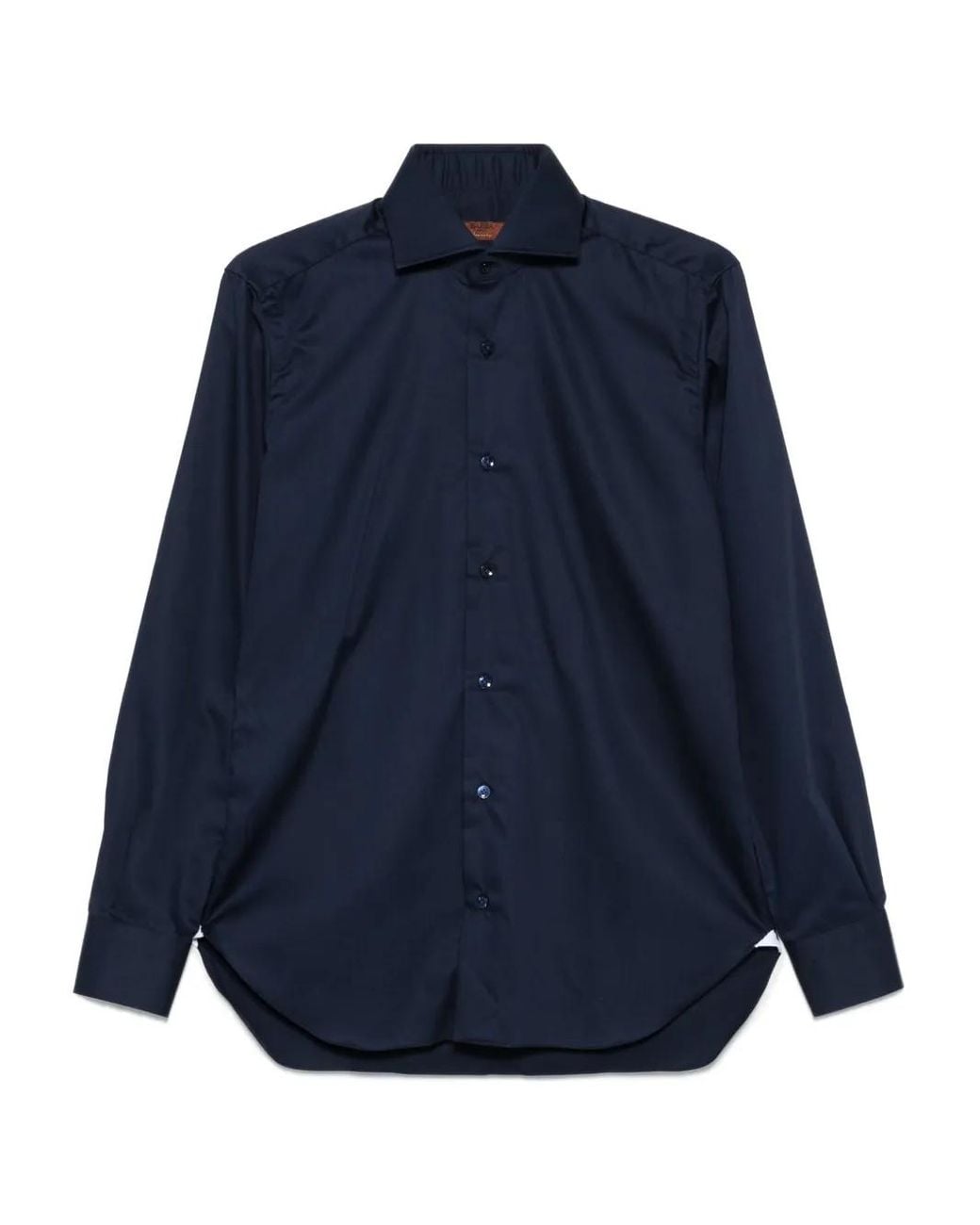 Barba Napoli Blue Long-Sleeve Cotton Shirt for men