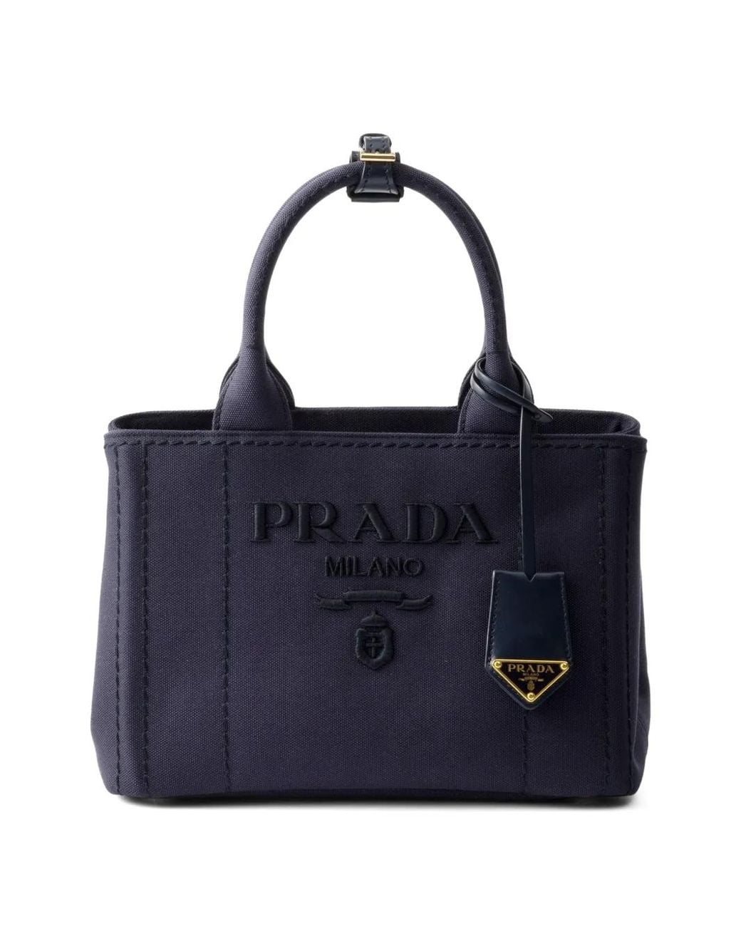 Prada Blue Small Jardinière Tote Bag
