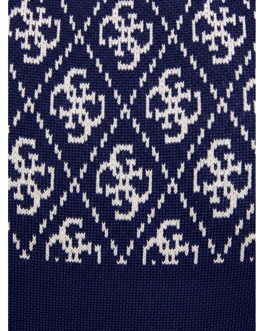 Guess Blue Haut Sans Manches À Motif Monogrammé