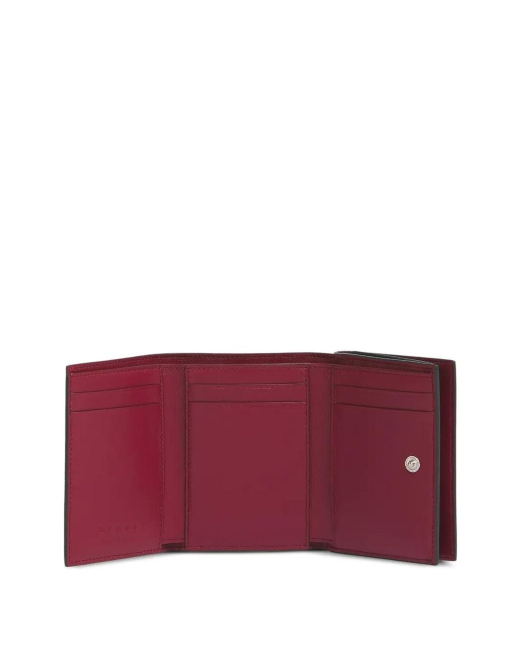 Marni Green Leather Trifold Wallet With Mending Embroidery for men