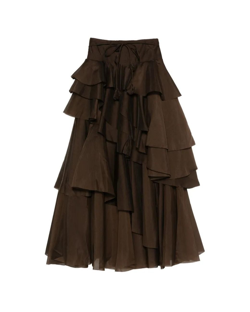 Aje. Brown Villa Maxi Skirt