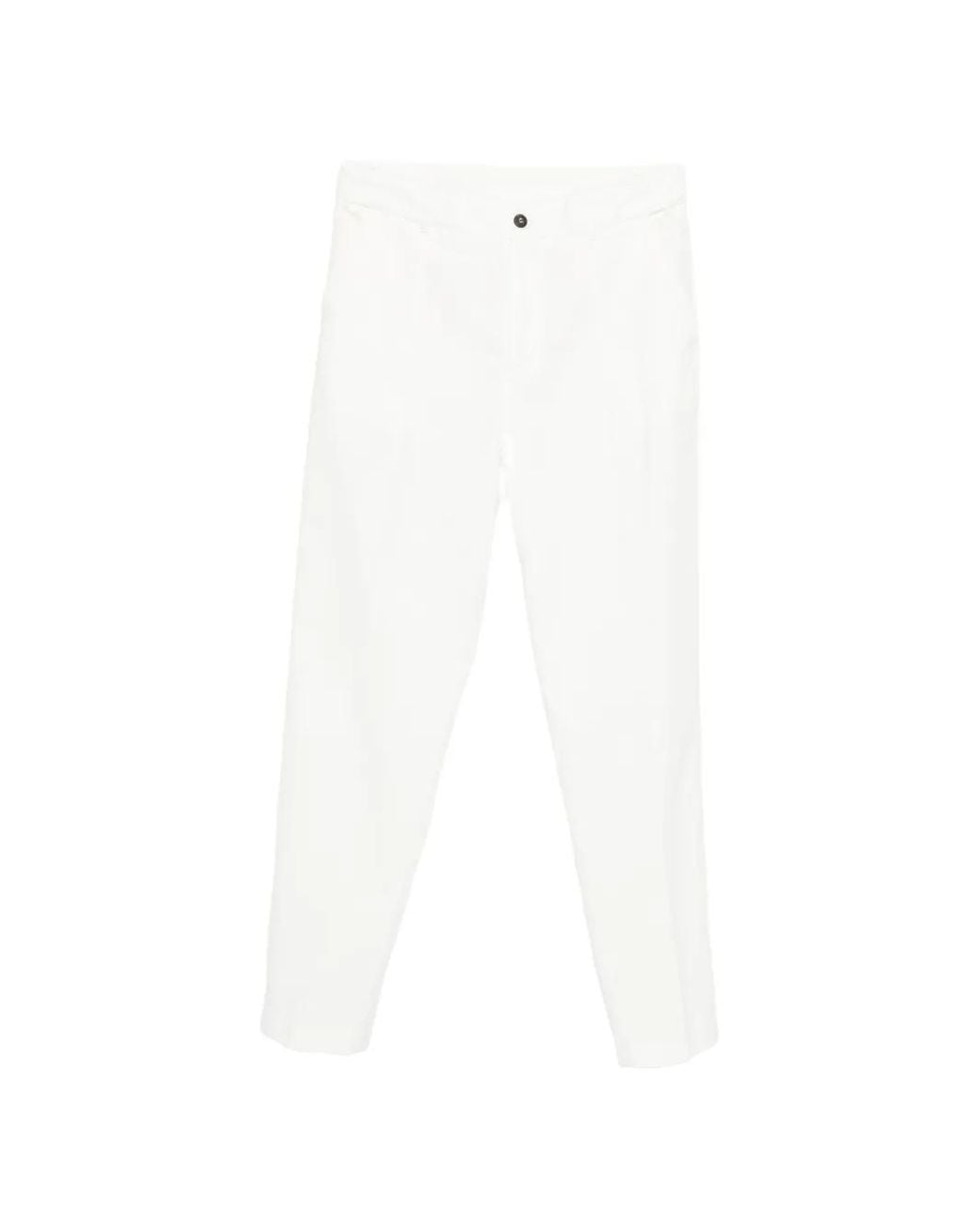 Eleventy White Elastic Waist Chino Trousers for men