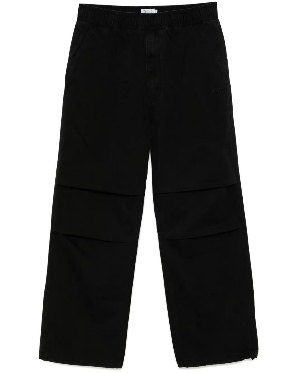 Izzue Black Logo-Embroidered Trousers for men
