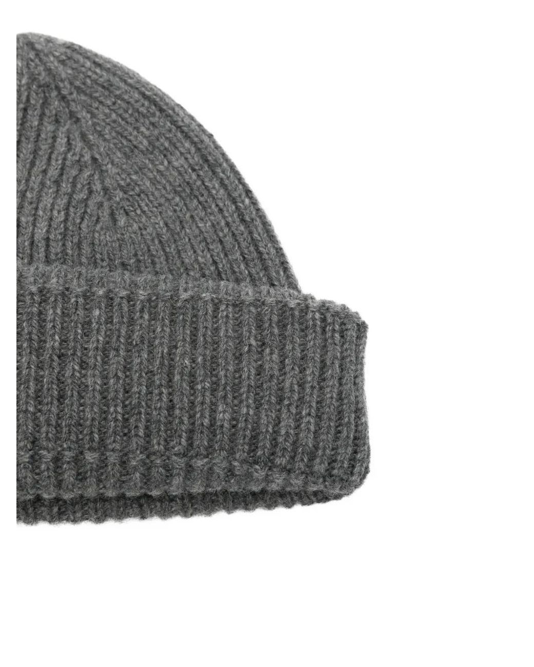 Amaranto Gray Ribbed Beanie Hat for men