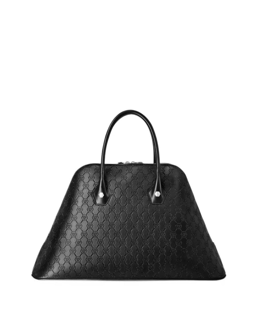 Philipp Plein Black Majestic Handbag Monogram Large