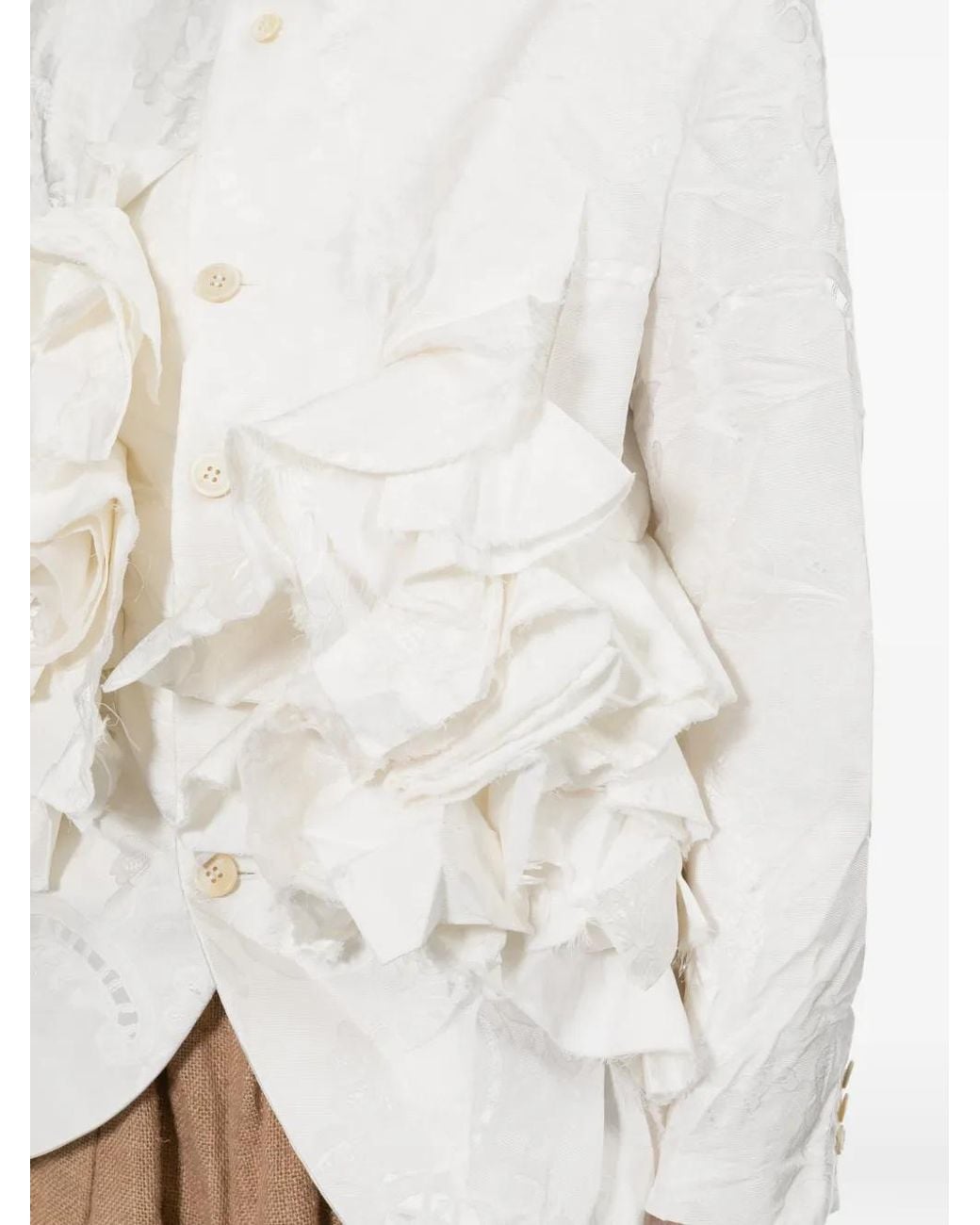 Comme des Garçons White Embroidered Jacket