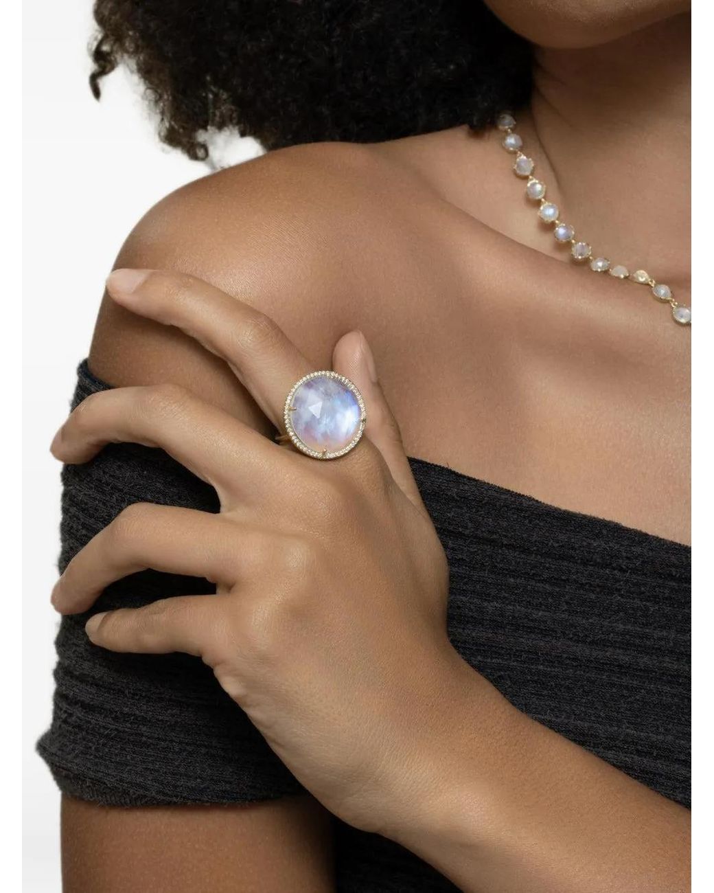 Irene Neuwirth Blue Moonstone And Diamond Ring