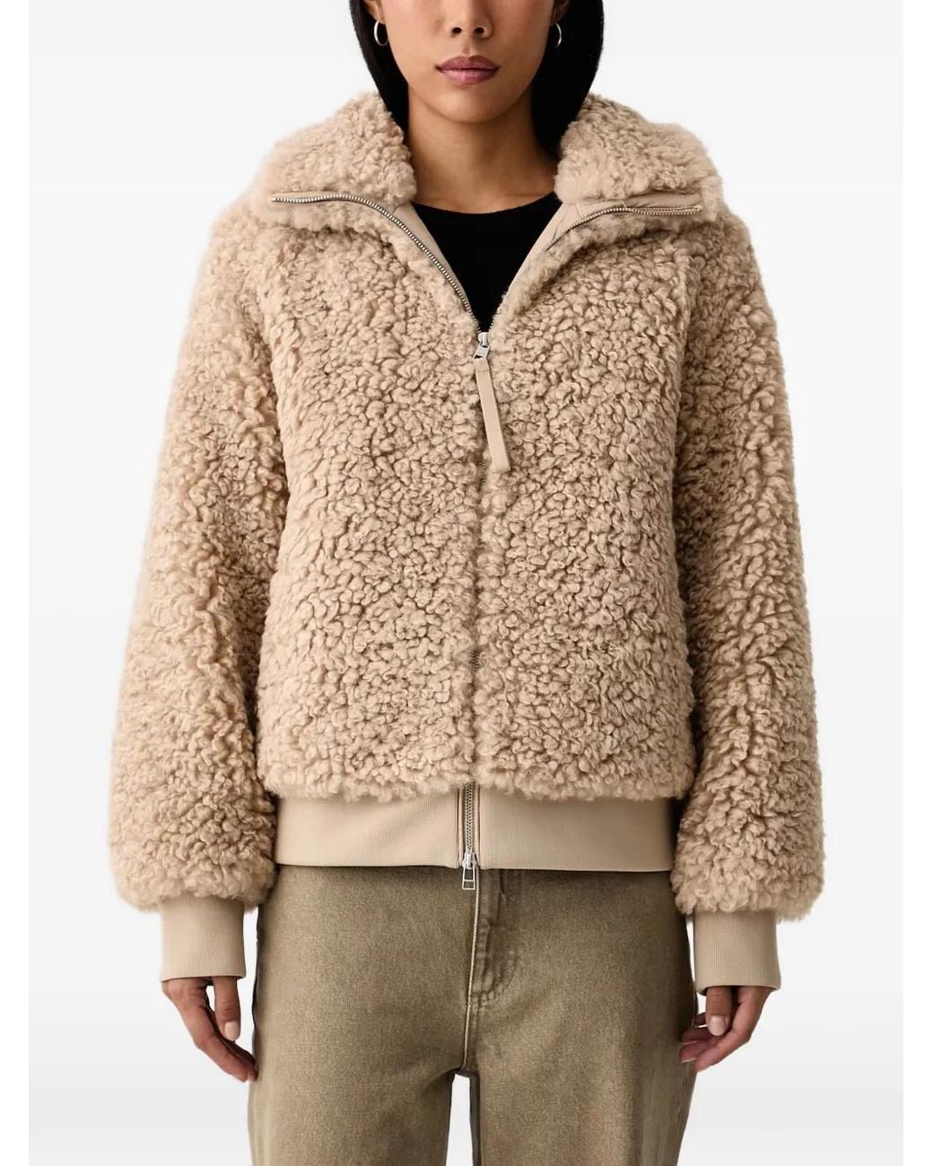 Marc O' Polo Natural Teddy-Texture Zip-Up Jacket