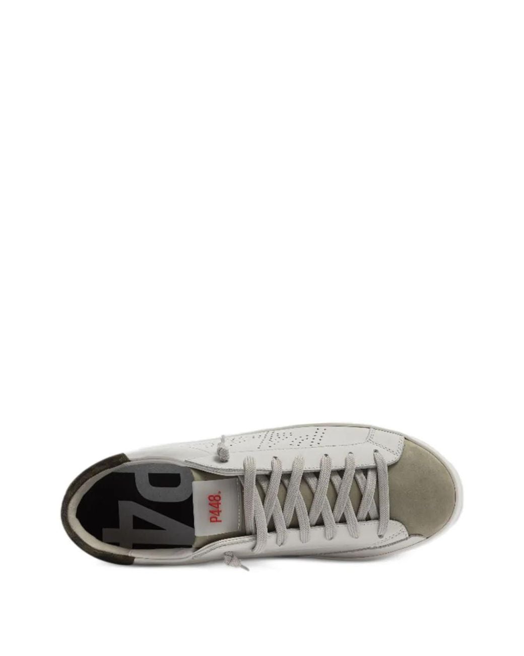P448 White John Perforated Sneakers for men