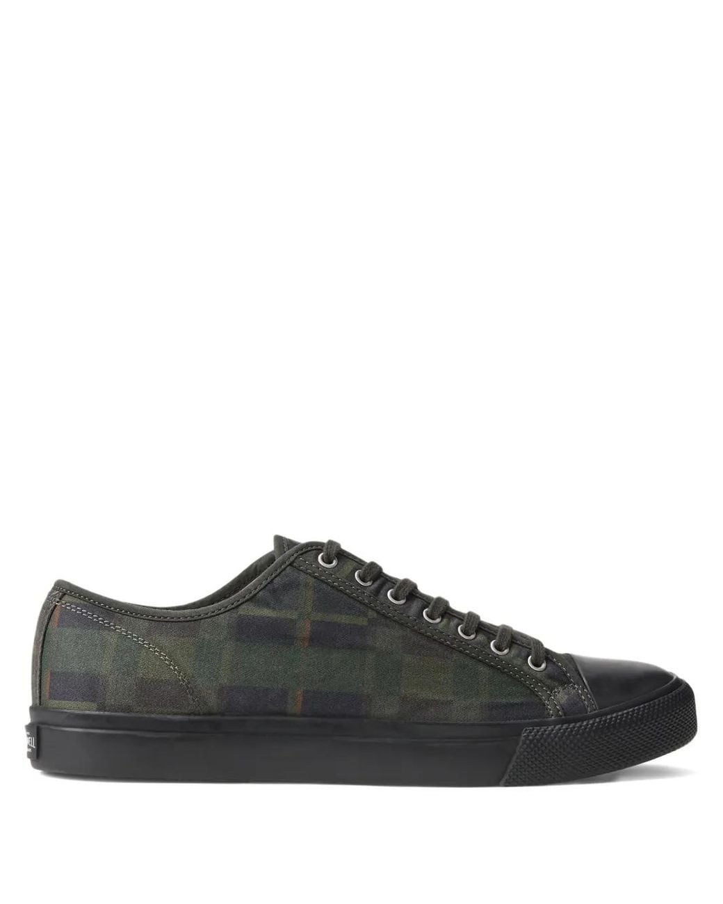 RRL Black Plaid Lace Sneakers for men