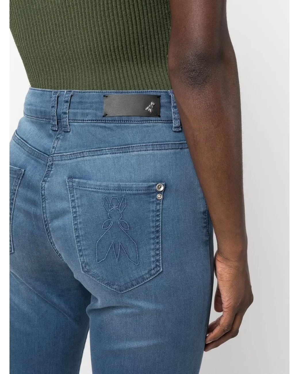 Patrizia Pepe Blue High-Waisted Flared Jeans
