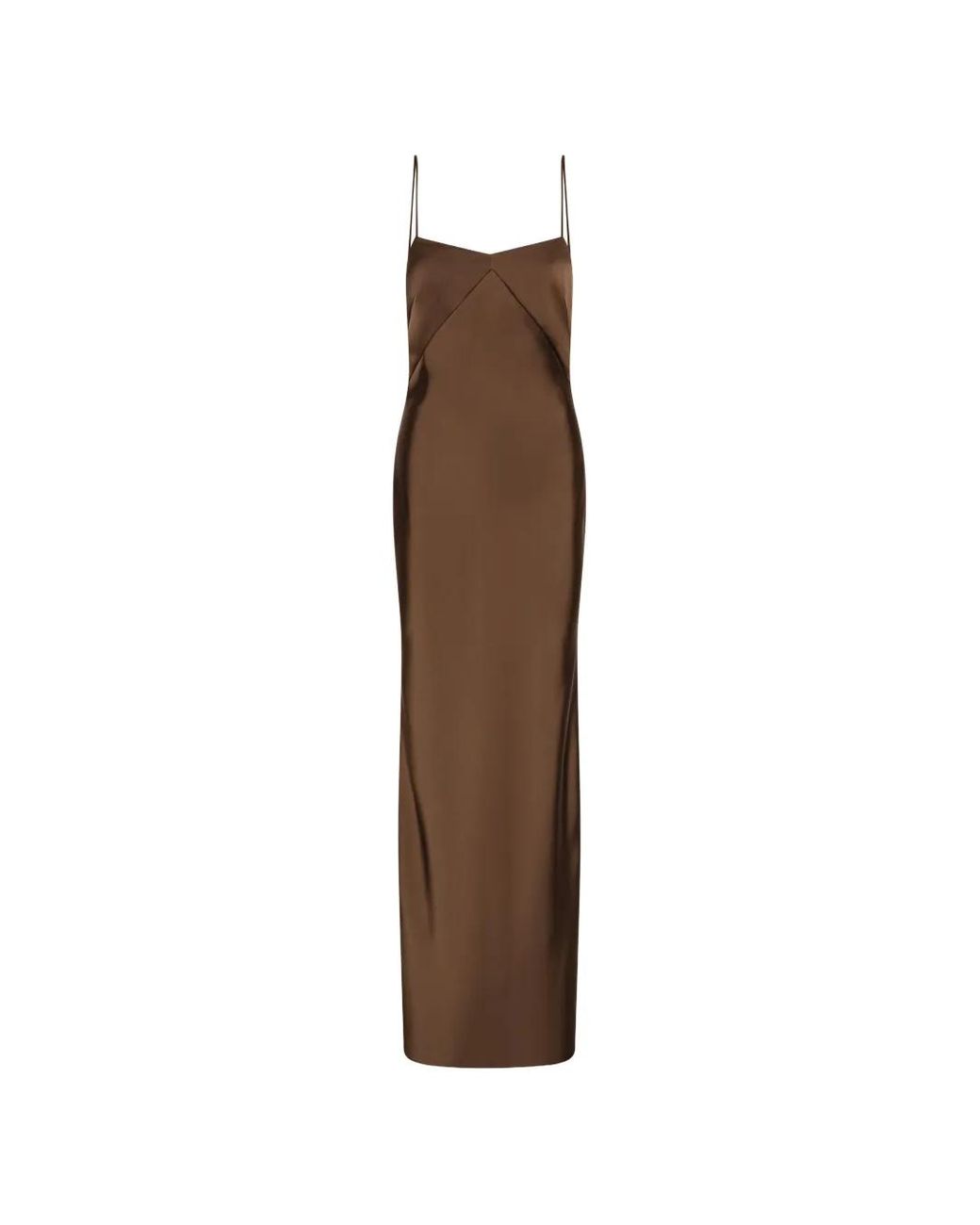 ROTATE BIRGER CHRISTENSEN Natural Long Satin Dress