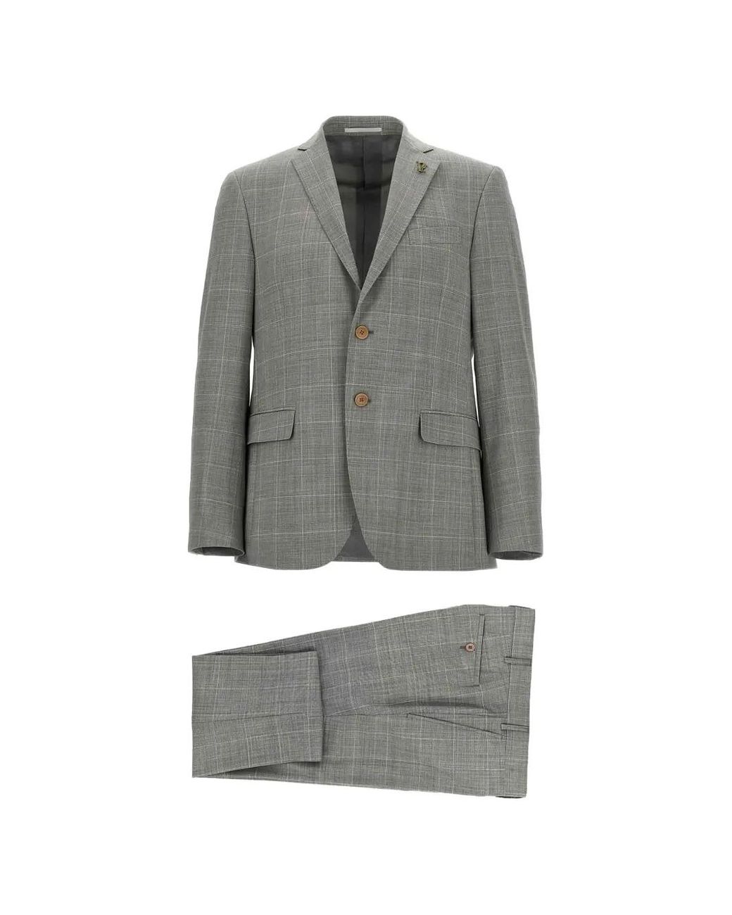Pal Zileri Gray Check-Pattern Suit for men