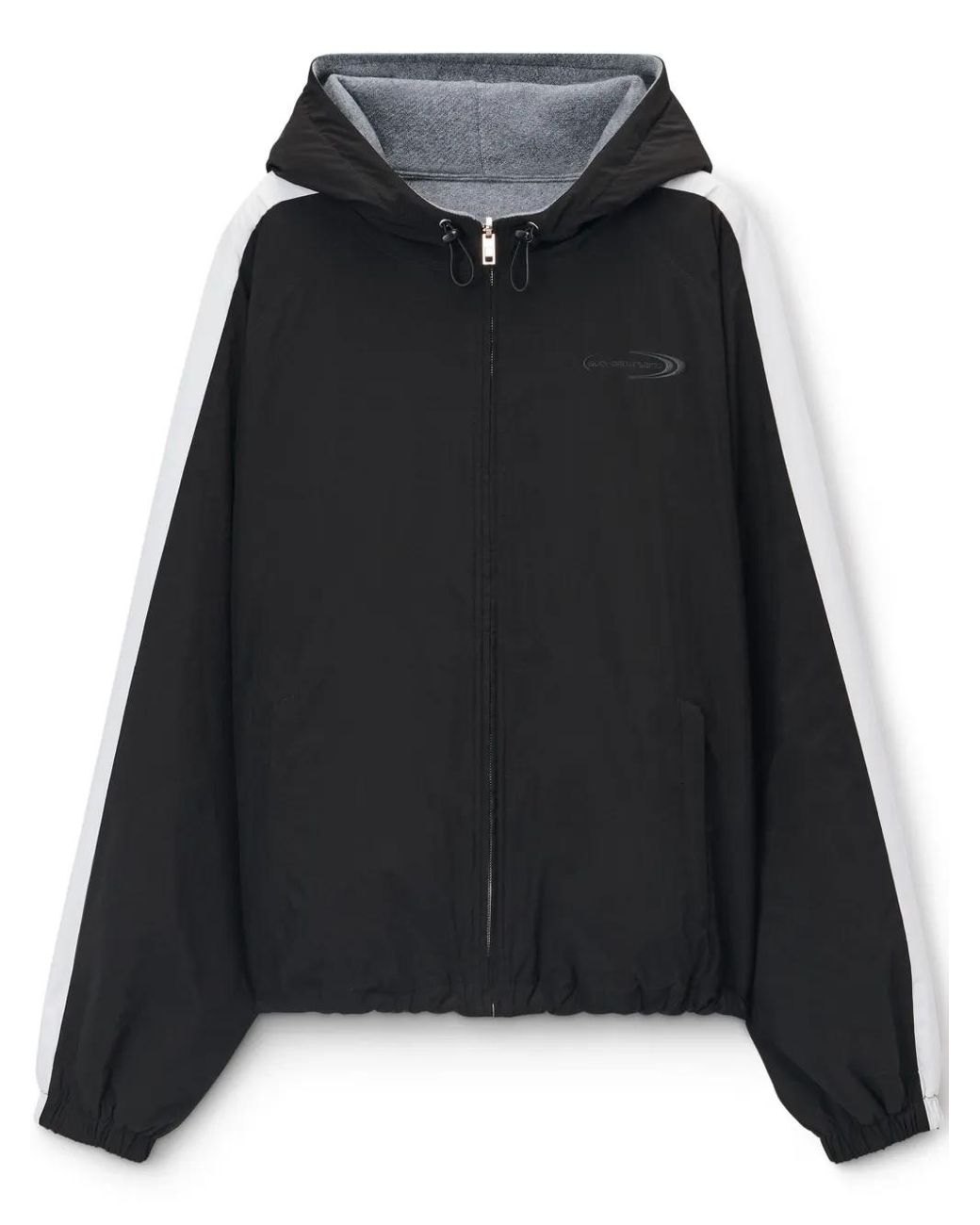 Alexander Wang Reversible Raglan Zip Hoodie in Black | Lyst