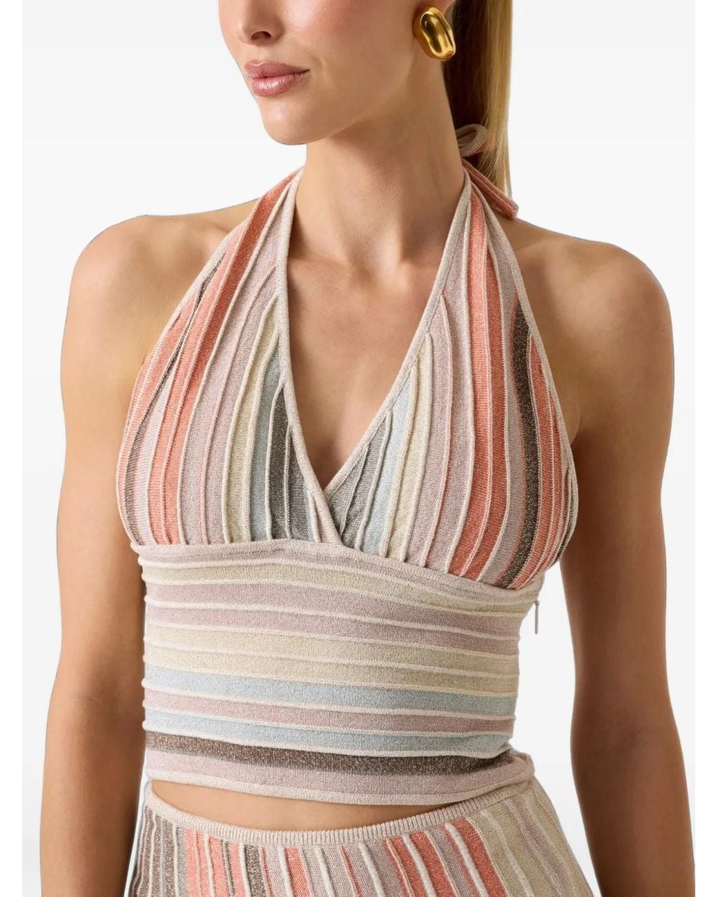 Top A Rayas Guess de color Natural