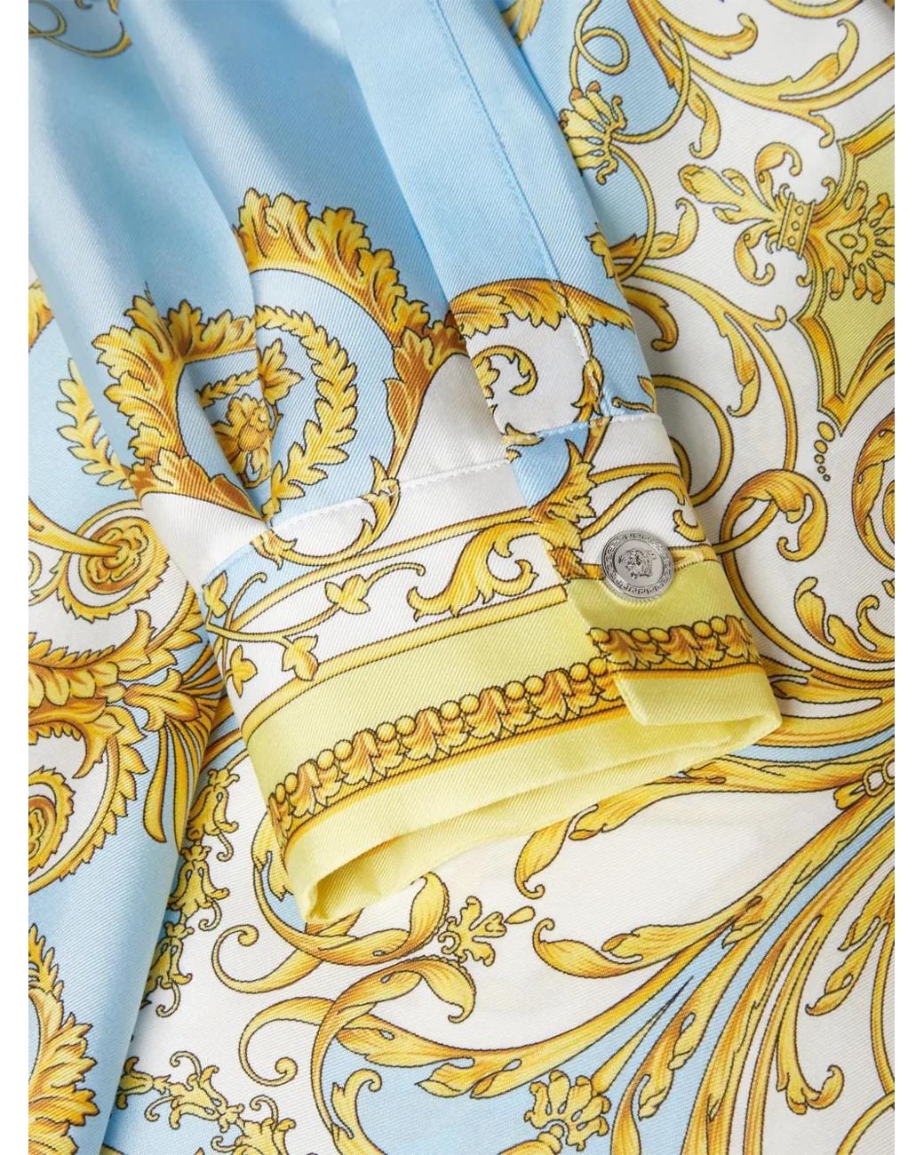 Versace White Printed Silk Twill Mini Shirt Dress
