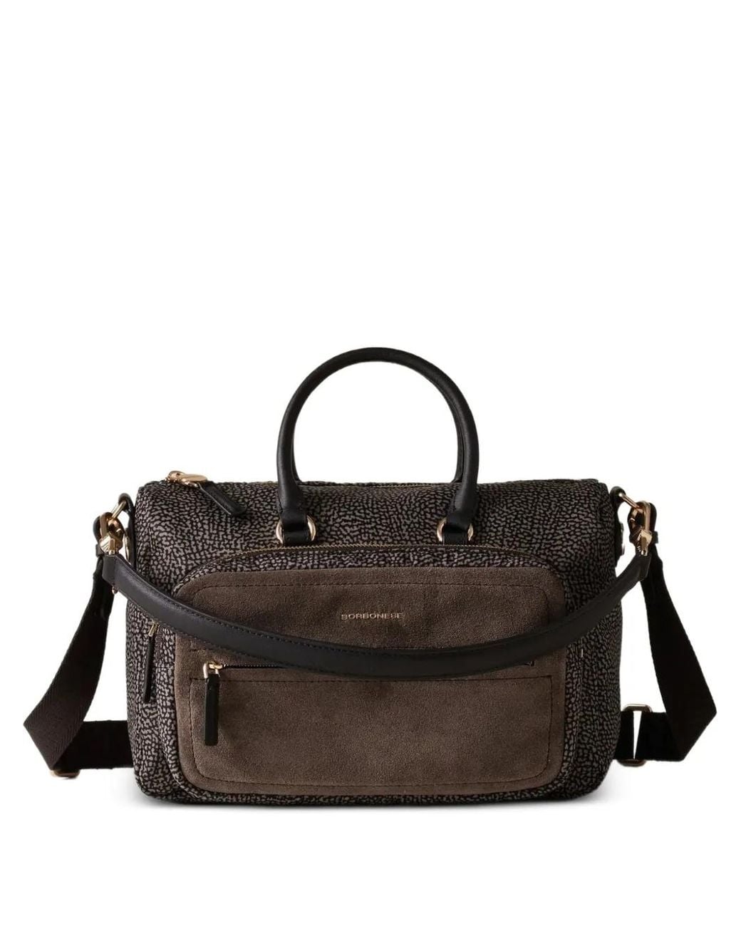 Borbonese Shopper Met Op-Print in het Black