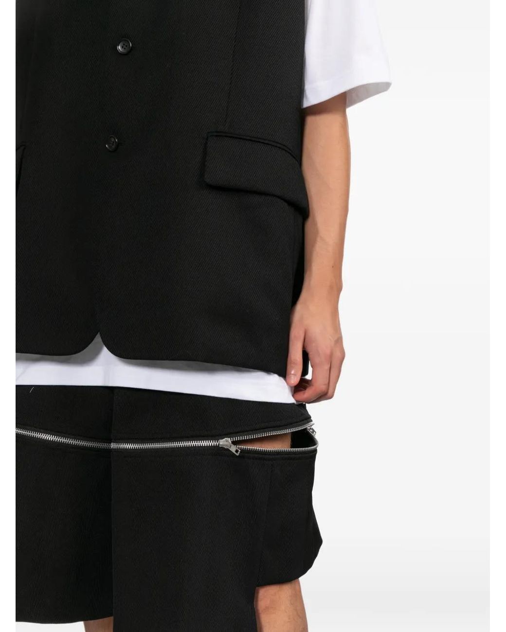 COMME DES GARÇON BLACK Black Zip-Detail Shorts
