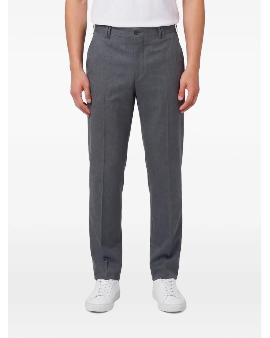 PT Torino Blue Michael Herringbone-Pattern Trousers for men